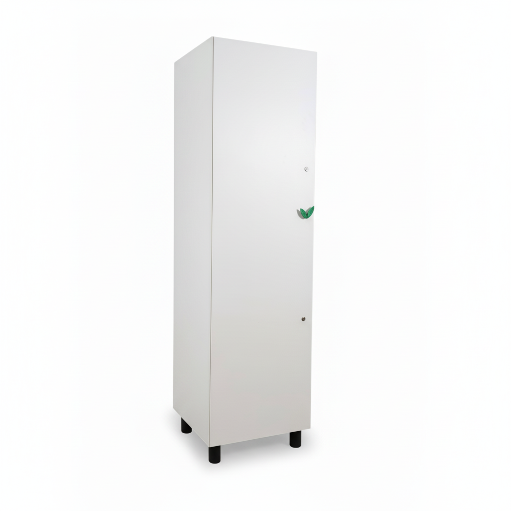 Maximale Diskretion trifft auf zeitloses Design. Der CLOSETLAB Uno fügt sich als eleganter, weißer Schrank nahtlos in Ihr Wohnambiente ein, während er im Inneren professionelle Indoor-Gardening-Technologie verbirgt. Perfektes Stealth-Design für Ihren urbanen Lebensraum