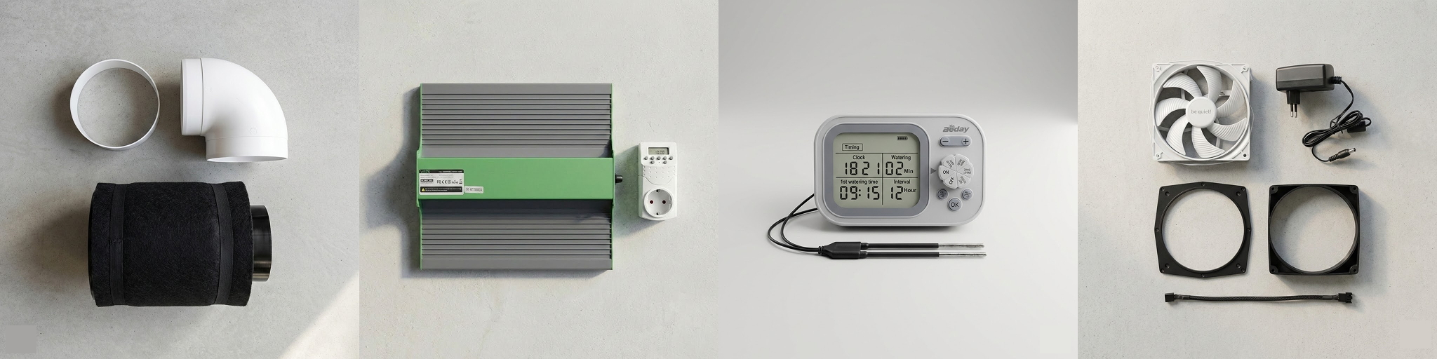 Hochwertige Komponenten für maximale Diskretion und Effizienz. Dieses Set vereint unser flüsterleises Abluftsystem mit Aktivkohlefilter, die leistungsstarke Vollspektrum-LED und intelligente Steuerungen für Licht und Wasser. Perfekt aufeinander abgestimmt für Ihr CLOSETLAB Uno