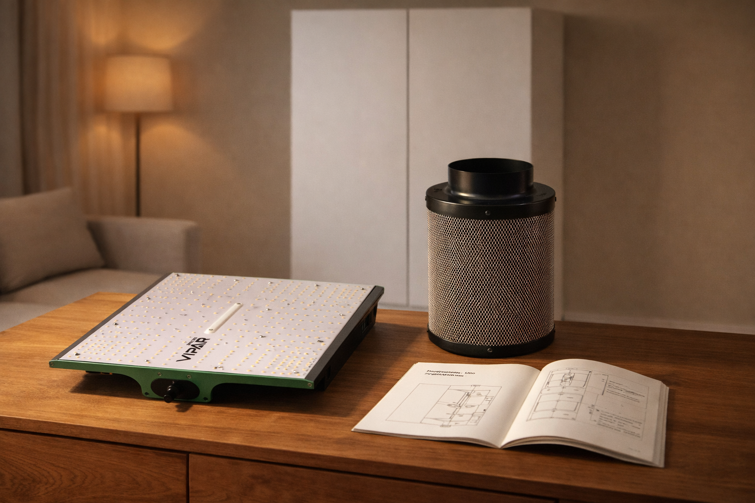 Das technische Herzstück Ihres CLOSETLAB Uno: Die perfekt abgestimmte Kombination aus hocheffizienter ViparSpectra LED-Beleuchtung und leistungsstarkem Aktivkohlefilter garantiert vitales Pflanzenwachstum bei absoluter Diskretion. Ingenieurskunst für Ihr Zuhause – leise, geruchsneutral und effektiv